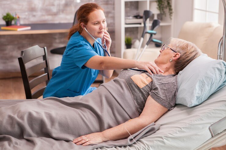 female-doctor-using-stethoscope-check-old-woman-heart-nursing-home_482257-22868
